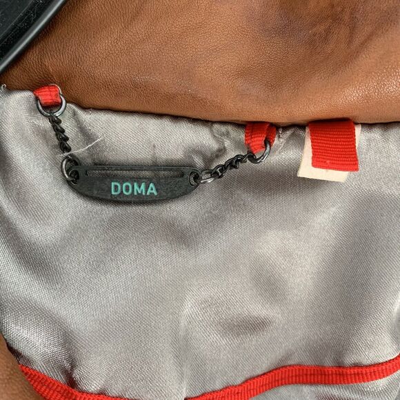 Doma Leather Motorcycle Jacket Cognac Soft Kid Size Small Full Zip Lined - Picture 11 of 13